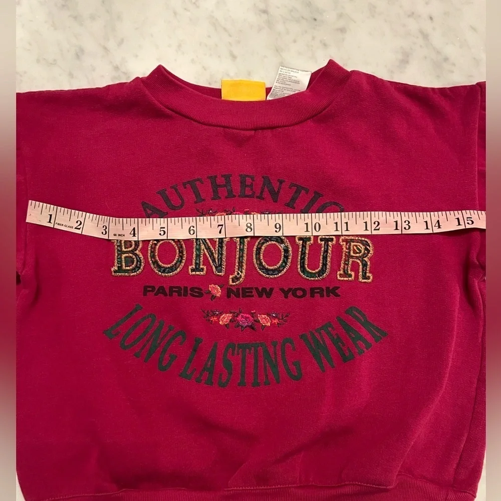 Girls Vintage Bonjour Paris Sweatshirt
